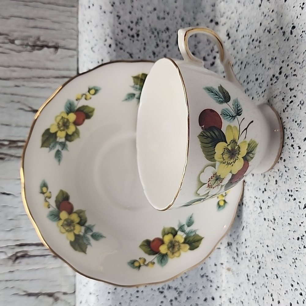 Royal Vale Ridgway #8222 Bone China Tea Cup and Saucer